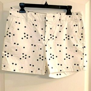 Tommy Hilfiger White Shorts Blue Stars 6  NWOT